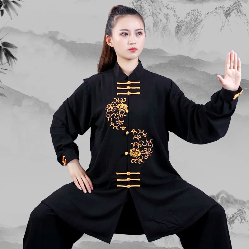

Martial Art Uniform Kung Fu Suits Long Sleeve Tai Chi Clothing Chinese Traditional Taiji Outdoor Walking Morning Sprots V3061