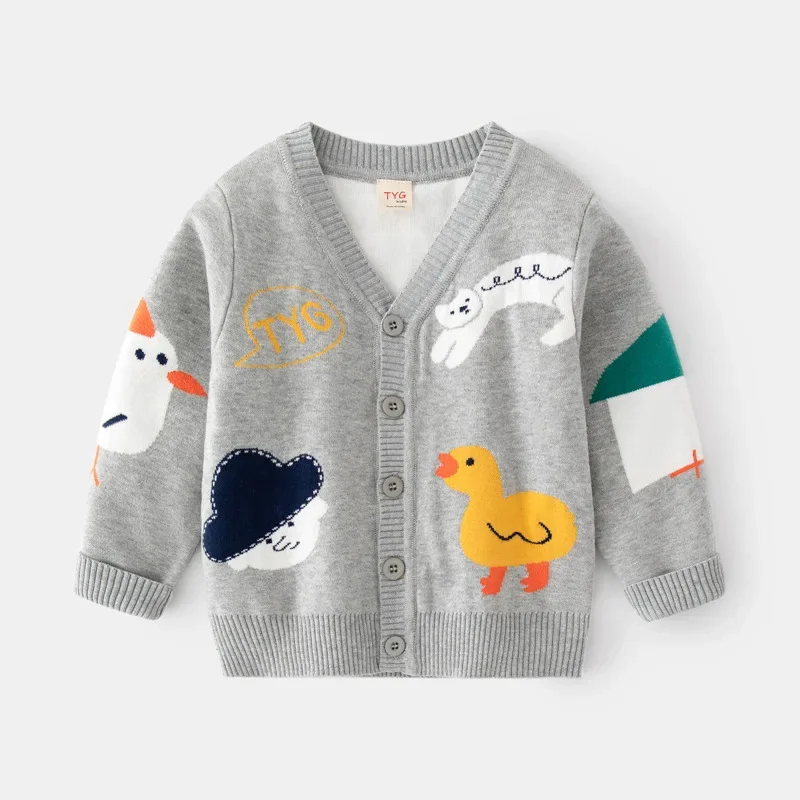 2-8T Kid Baby Boys Girls Winter Clothes Toddler Cute Infant Sweater Cardigan Knit Top Animal Print Infant Knitwear Coat Outfit kids sweater kids coat