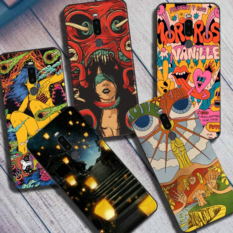 meizu phone case with stones black For Meizu Note 8 Case Cases For Meizu M8 Lite Note8 M8 Note Cover Phone Covers Bumpers Psychedelic Trippy Art best meizu phone cases