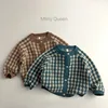 Ircomll Autumn New Grid Knit Jackets Kids Garments Knitted Sweaters Boys Girls Cardigan Unisex Casual Baby Loose Sweater Coat