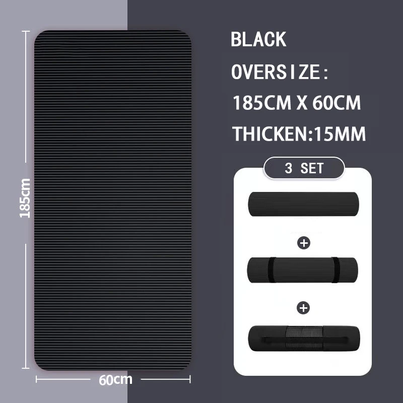 185x60x1.5cm Black