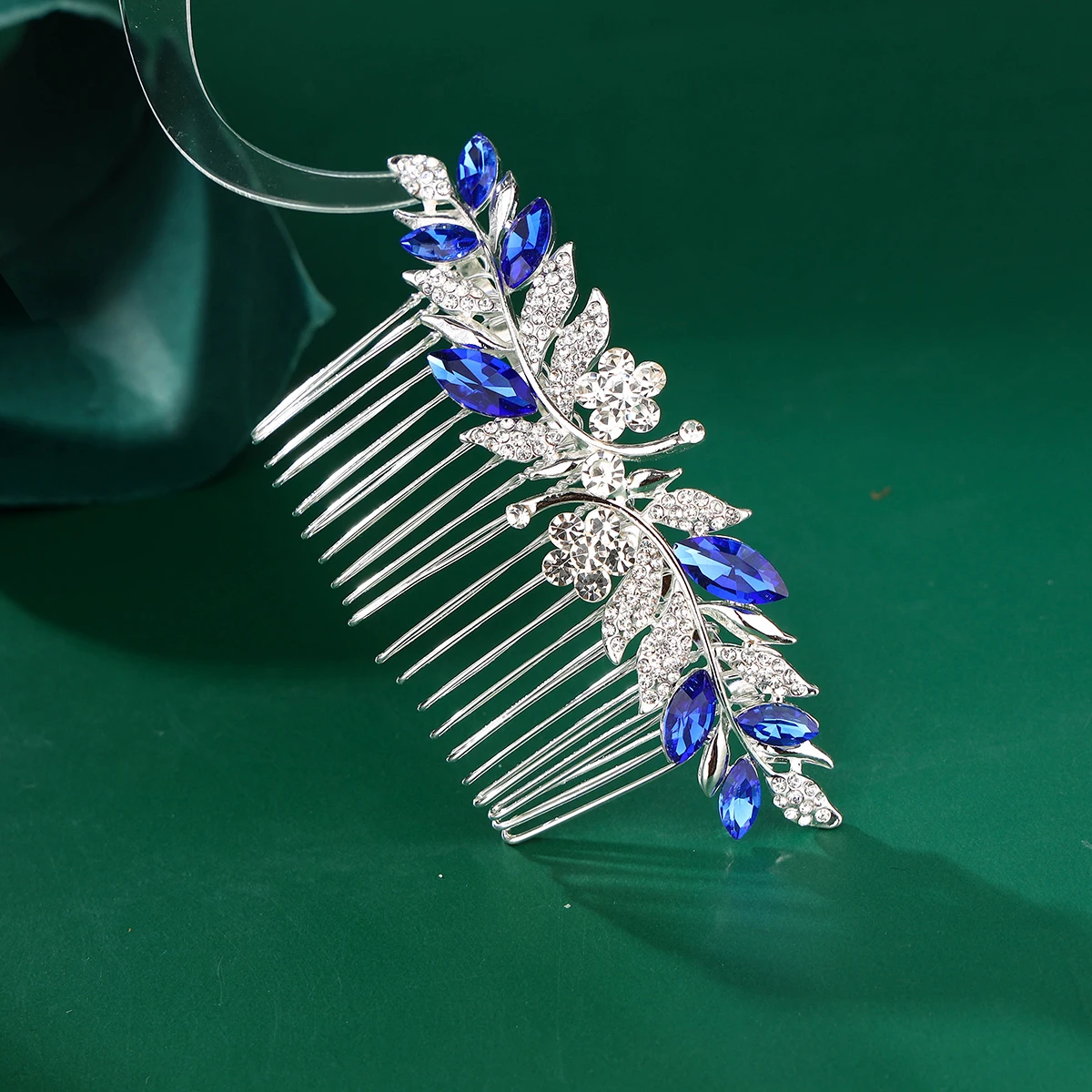 Bridal Hair Accessories Dreamy Sapphie Blue Wedding Headwear Hair Comb