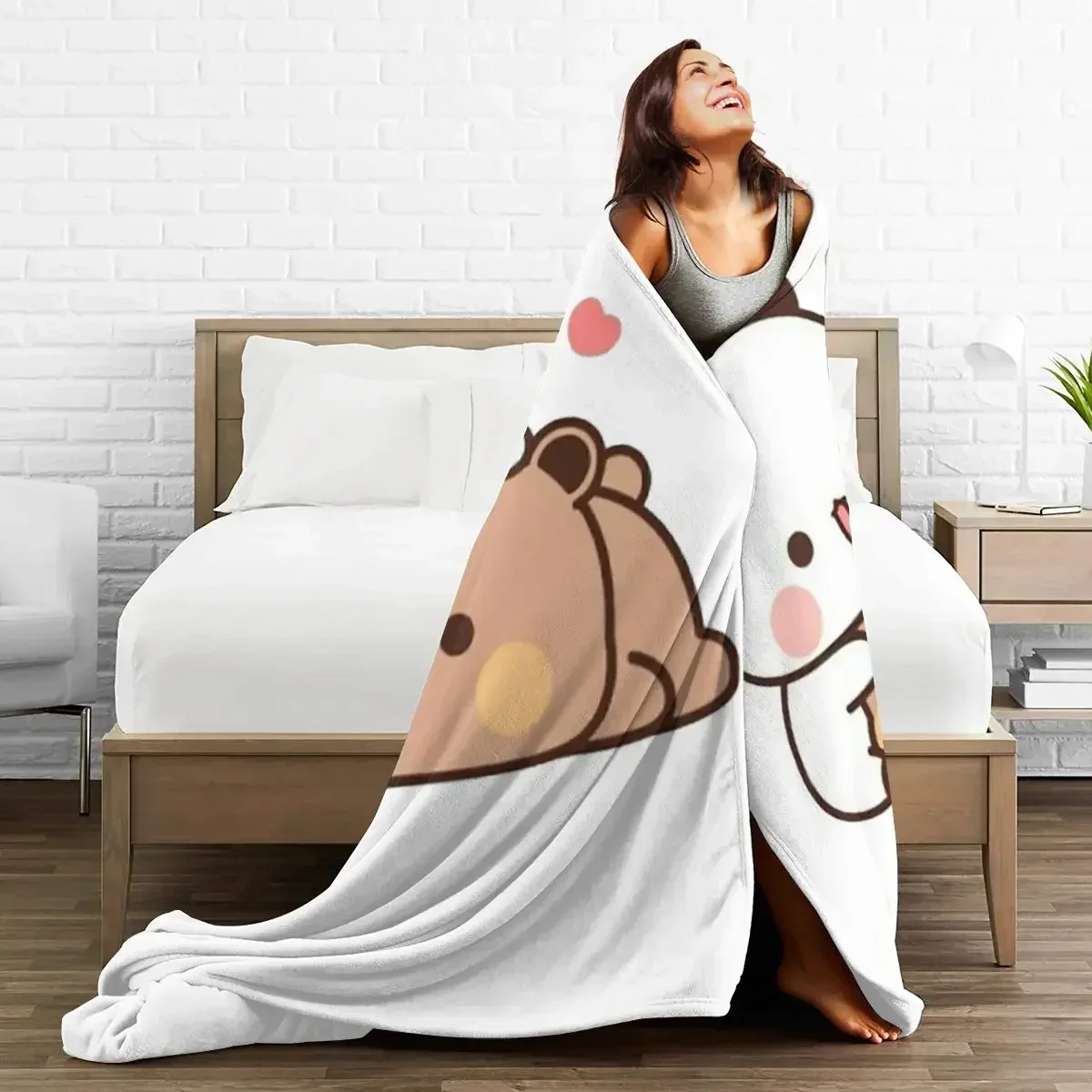 3D Print Baby Blanket Bubu Dudu Panda Bear Pattern Throw Blankets Daily for Beds Birthday Gift