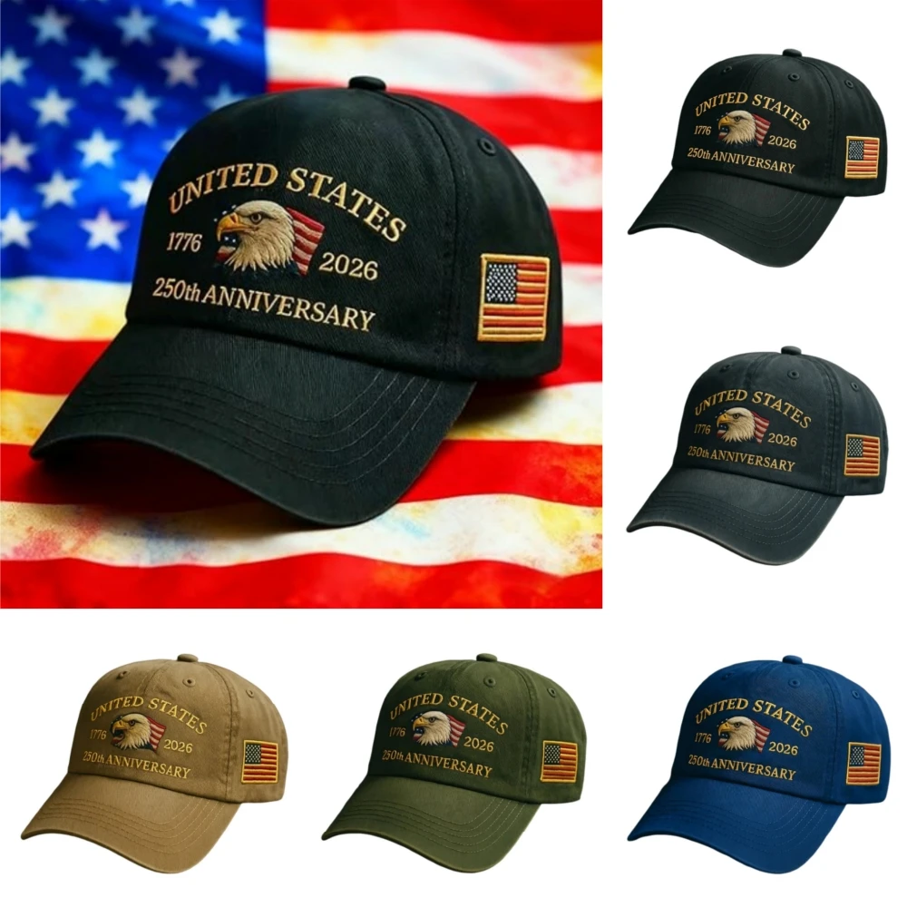 Bald Eagle Cap, bequeme USA-Baseballkappe, 250-jähriges Jubiläumshut, patriotische Baseballkappe für alle Jahreszeiten, für Sommer-Familienkopfbedeckungen – Detail 14