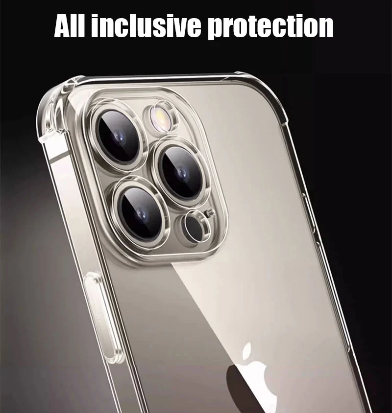 Transparente Silikon-Handyhülle für iPhone 16 17 15 11 12 13 Pro Max 14 7 8 Plus 12 Mini X Xs Xr 16E 17 Air Durchsichtige TPU Weiche Schutzhülle – Detail 5