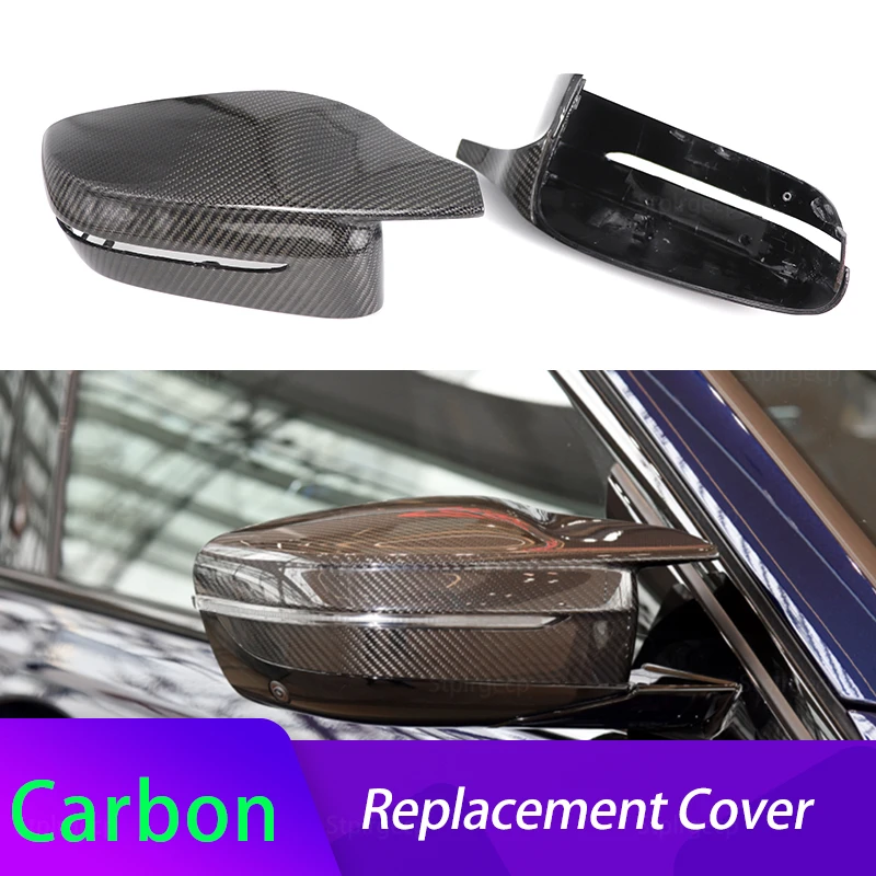 2021 M4 Look Carbon Fiber Replacement Door Mirror Cap Covers for BMW 3 4 5 7 8 Series G20 G22 G23 G26 G30 G11 G12 G14 G15 G16