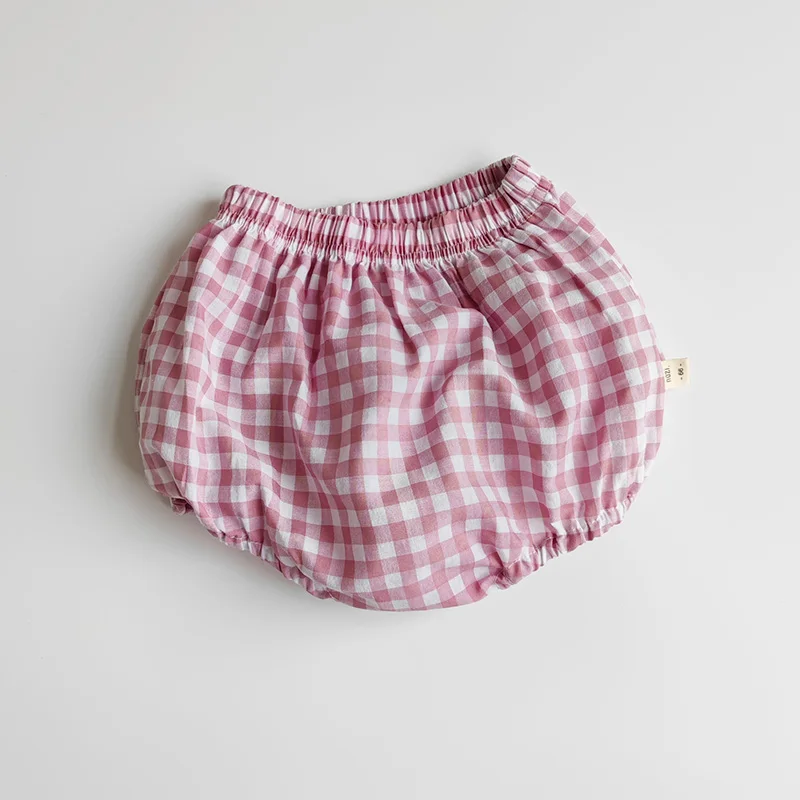 Sommer Baby Kleidung Anzug Säugling Mädchen Jungen Cartoon T-Shirt und Plaid Bloomer 2 Stück koreanischen Stil lässig Kleinkind Outwear – Detail 10