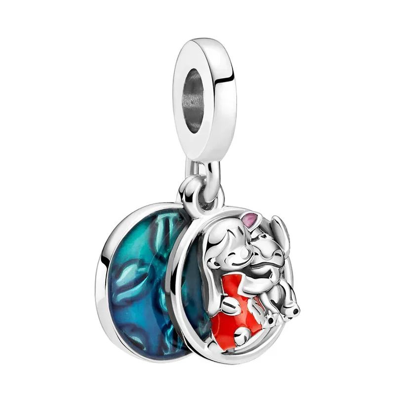 Fit Pandora Disney Lilo & Stitch Family Ciondola Charm Ohana Lilo Beads For Jewelry Making Women Bracciale Accessori Braccialetti Fai Da Te