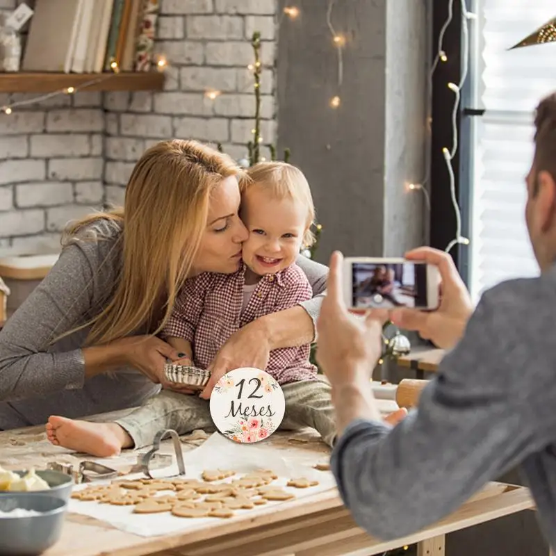 Adesivi Mensili Neonato 1-12 Mesi - Ricordo Pietre Miliari Per Foto