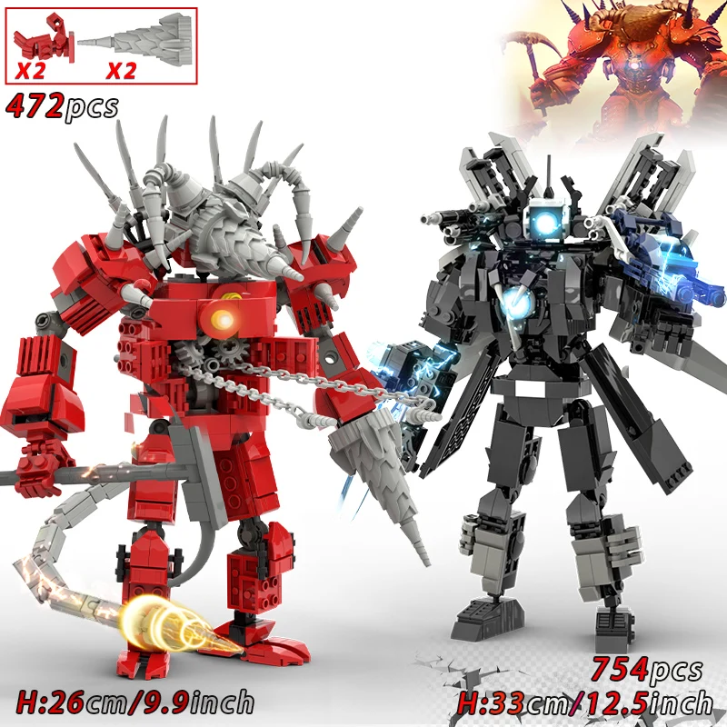 Toilet Man Vs Monitor Building Blocks Per Ragazzi Titan Drill Man Tvman Speakerman Bricks Giocattoli Da Costruzione Fai Da Te Per Regalo Per Bambini