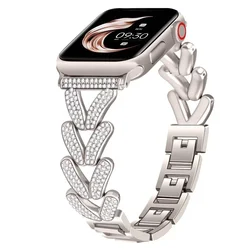 Elegant Diamond Metal Strap for Apple Watch - Women's Bracelet Band (Starlight 03)