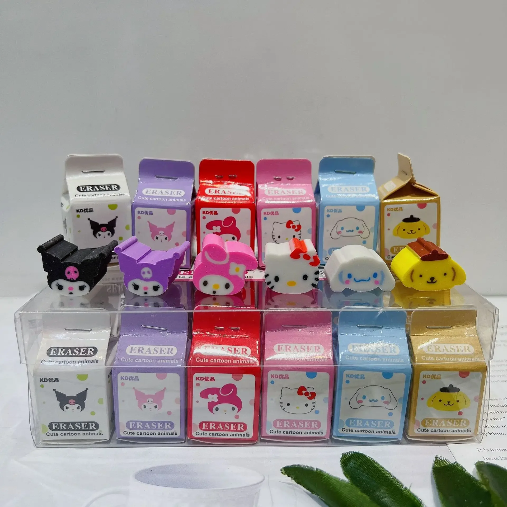 

36pcs Sanrio Rubber Eraser Anime Hello Kitty Melody Kuromi Cinnamoroll Student Stationery Erasers Kids School Supplies Wholesale