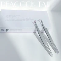 Sandblasting Tweezers Large Friction Silver Tweezer Tip Polished Make Fan 3D 4D 5D 6D Eyelashes Perfect Closure 1