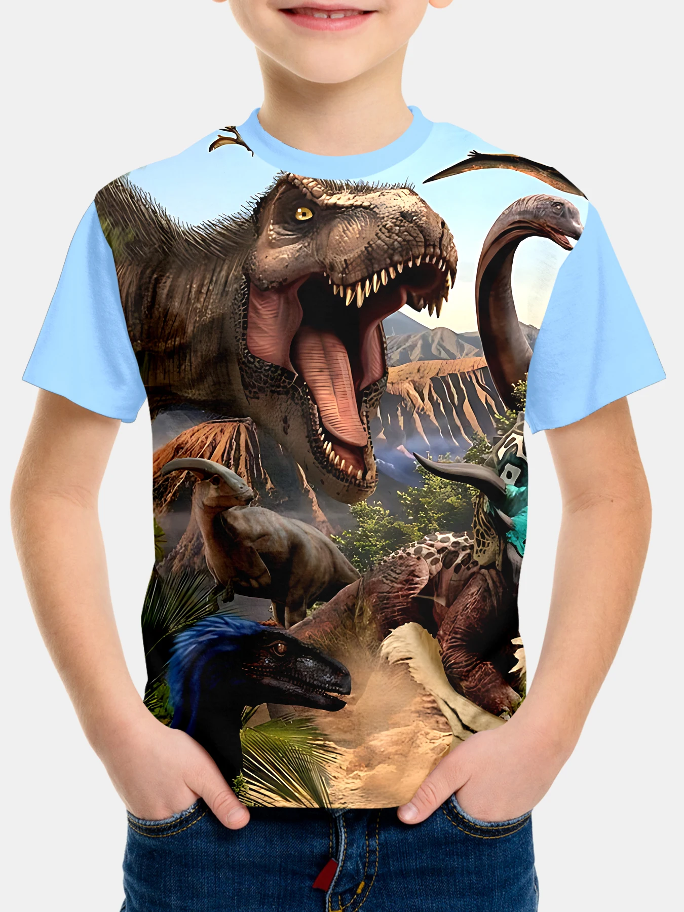 Jurassic Dinosaur Park World 3D Print Baby Clothing 5 to 14 Years Male Outdoor Clothes for Children Boy Girl Child Top T-Shirt 4