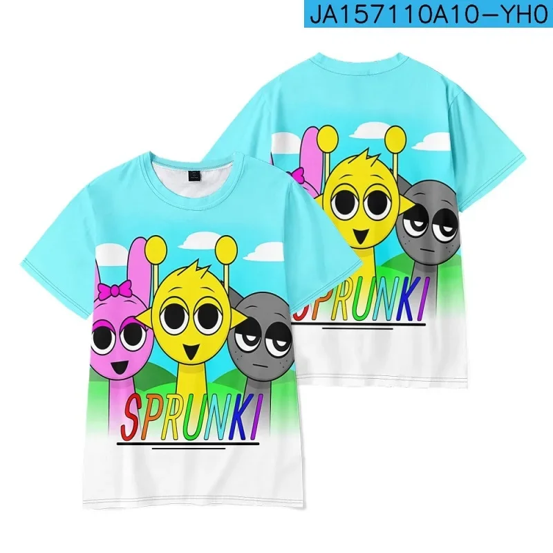 3D Sprunki t shirt T Shirt 3-14 years Tshirt Summer Kids Short Sleeve Boys Girls Tops Tees t shirt,kids t shirt