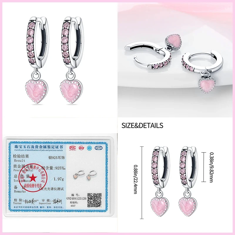 여자를위한 귀걸이 컬러 핑크 레인보우 말 곰 꿀벌 더블 후프 귀걸이 파인 약혼 기념일 쥬얼리 선물