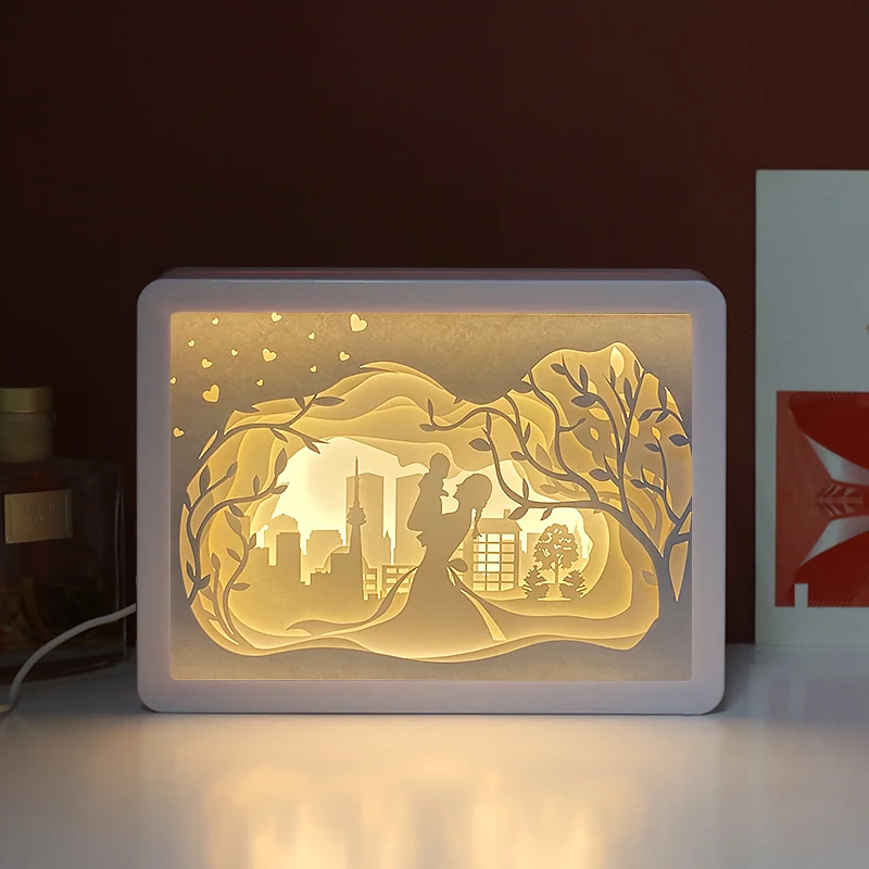 Led Lights 3D Shadow Box Frame Mystery Box Mom Love Baby Picture