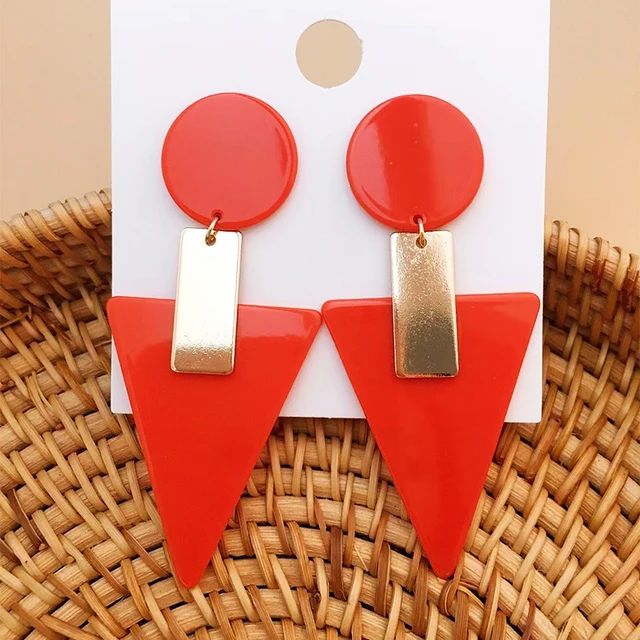 New Fashion Acetic Acid Square Earrings for Women 2024 Punk Exaggerated Geometric Beach Vacation Holiday Earrings 6