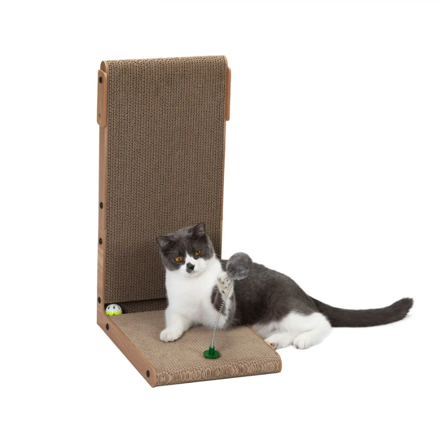 Indoor Cat Scratching Board with Bell and Corrugated Design