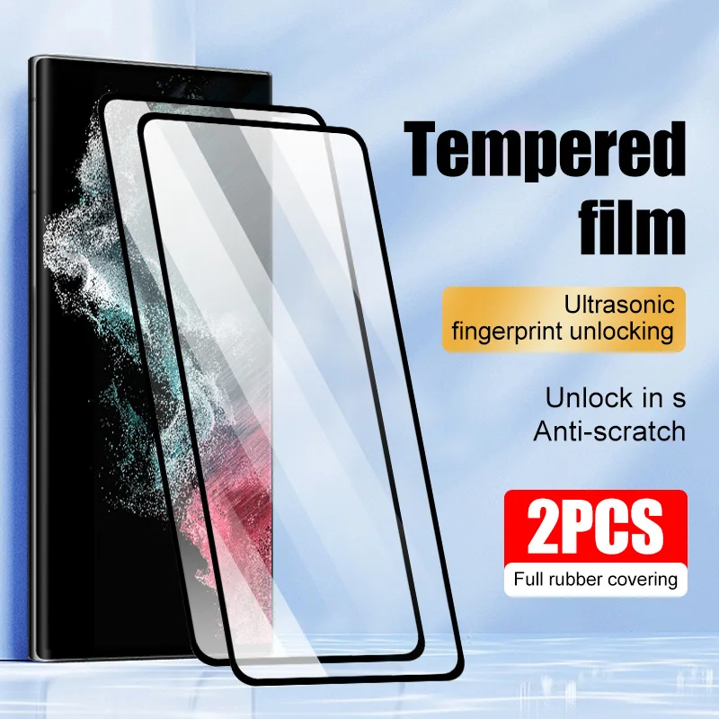 

2Pcs 9H for Samsung Galaxy S24 Ultra S23 Plus S22 S21 FE Note 20 tempered glass protective film phone screen protector on glass