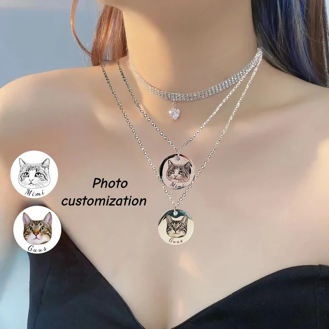 Collier Photo personnalisé, nouveauté, cadeau pour femmes, pendentif pour animaux de compagnie, saint-valentin, bijoux, Support pour chien, livraison directe 1