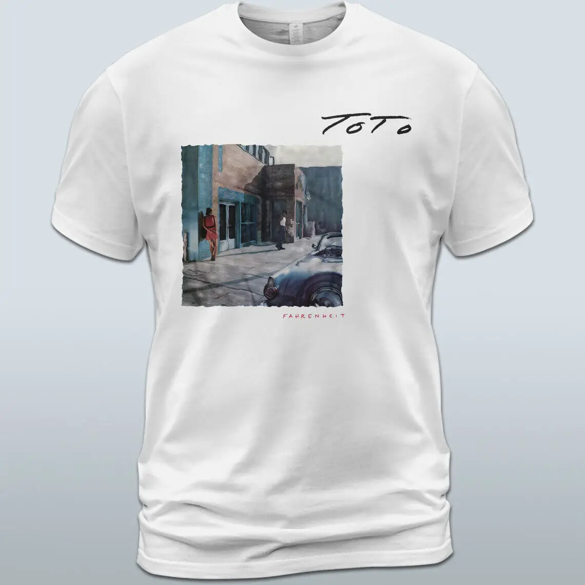 T-Shirt In Cotone Toto Fahrenheit Album Steve Lukather David Paich Joseph Williams