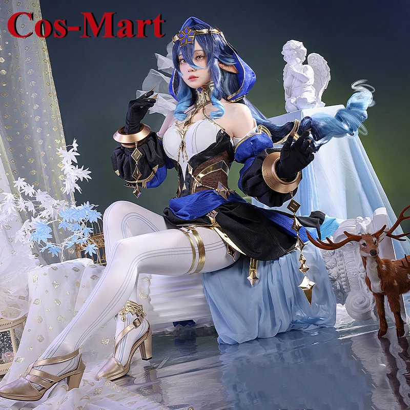 Cos-Mart-인기 게임 원신 코스프레 의상, 화려하고 달콤한 유니폼 드레스, 활동 파티 역할 놀이 의상