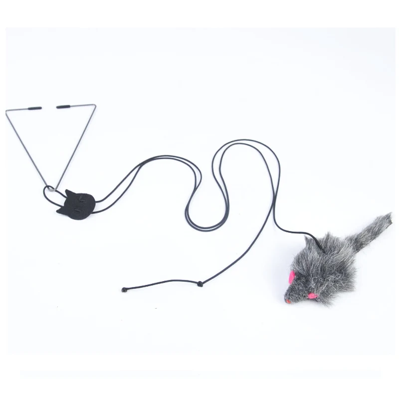 Simulation Mouse Cat Toys Retractable Hanging Door Type Cat Scratch Rope Mouse Funny Self-hey Interactive Mouse Toy Pet Supplies 