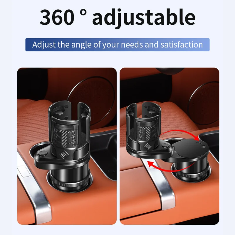 Car Cup Holder Expander Auto Cup Holder Expander Gear Transmission Design Vehicle Adjustable Base For Water Bottle