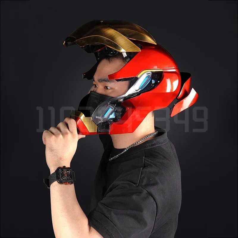 Voice-activated Deformation Helmet Anime Iron Man Mk50 Collection Figures Wearable Around Animation Derivatives Model Toy Gift