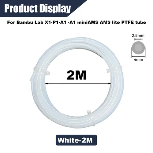 PTFE Tube 2.5mm X 4mm 5M for Bambu Lab X1/X1C/P1P/P1S/A1/A1 Mini/AMS/AMS Lite with Cutter Connectors, 3D Printer Filament Tubing - Image 14