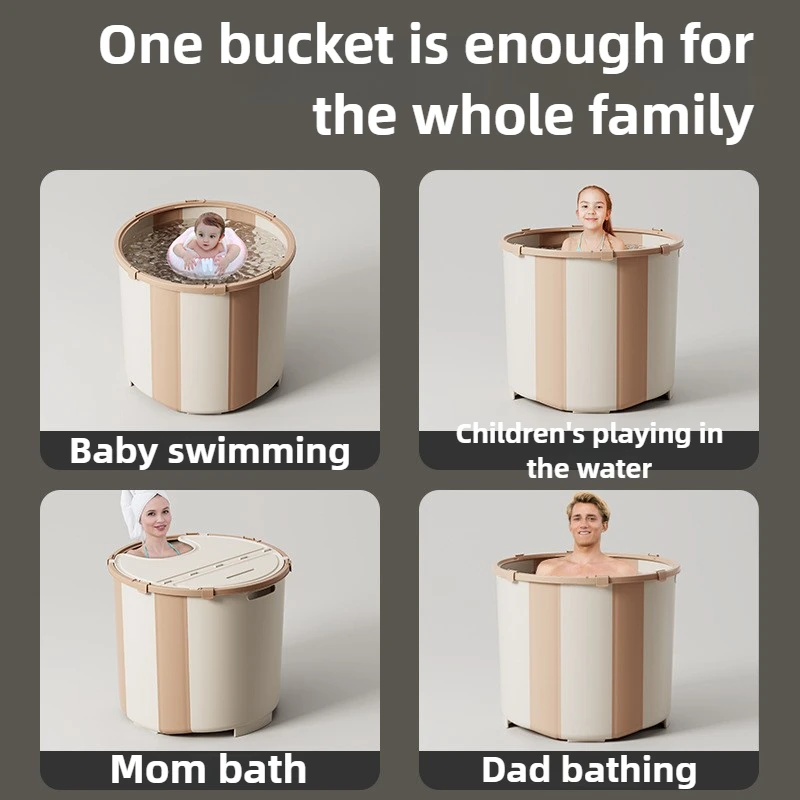 Installation-free Folding Bathtub Household Adult Bathtub Large Bathtub Children's Bath Bucket Portable Tub Pressure Relief 4