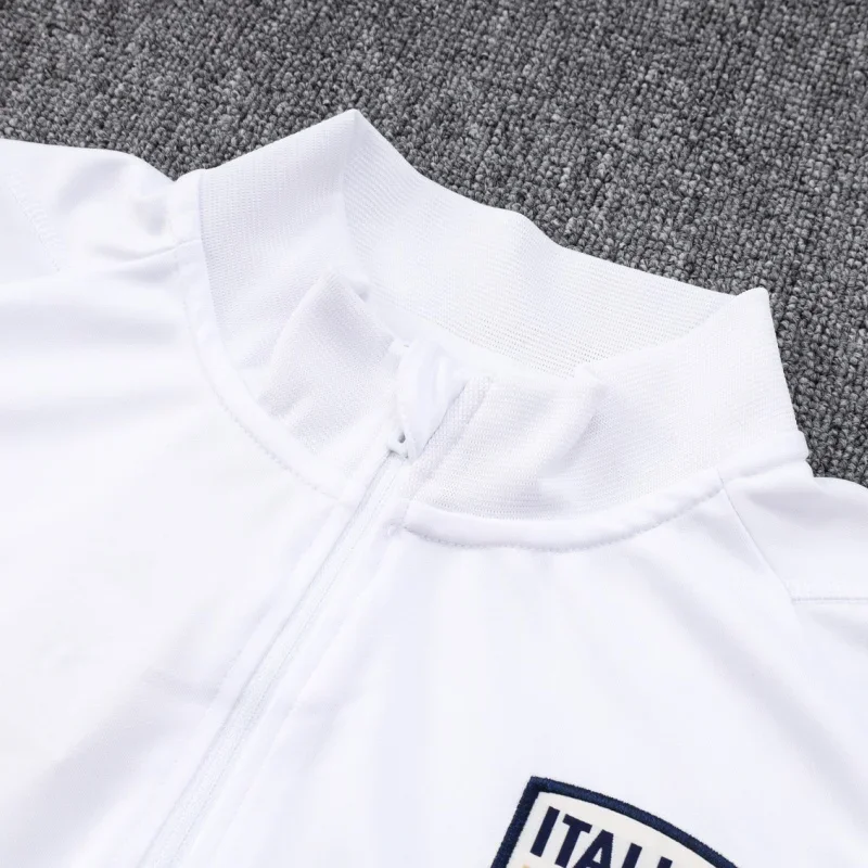 Adidas Soccer Jerseys Men Outdoor Long-sleeved Moisture-wicking Durable Sportswear Training Suit White and Blue