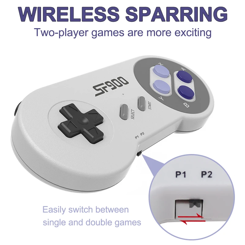 Retro Game Stick Video Game Console With 5000 Games Wireless Controller SF900 Consolas De Videojuegos for NES SNES