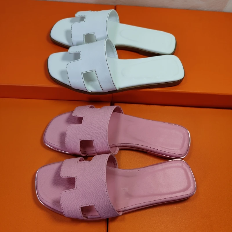 With box Free shipping designer sandals for women slides sliders claquette slippers triple black white ladies beach sandal leath