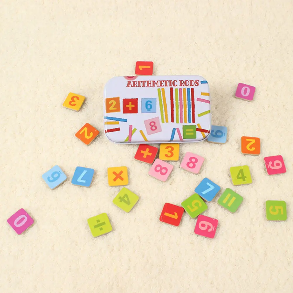 1 세트 다채로운 나무 계산 막대 를위한 수학 학습 게임 조기 교육 숫자 인식 기술 구축 산술