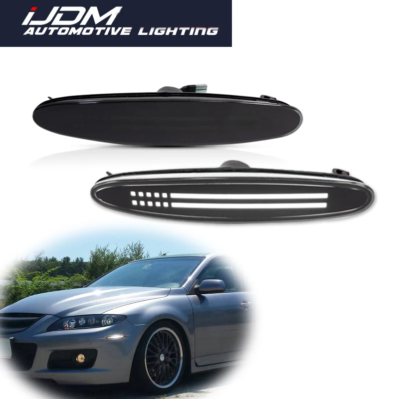 

For 2003-2008 Mazda 6 Mazdaspeed6 GG GY GG1 GY1 Amber / White LED Car Front Side Marker Indicator Lights Turn Signal Lights 12V