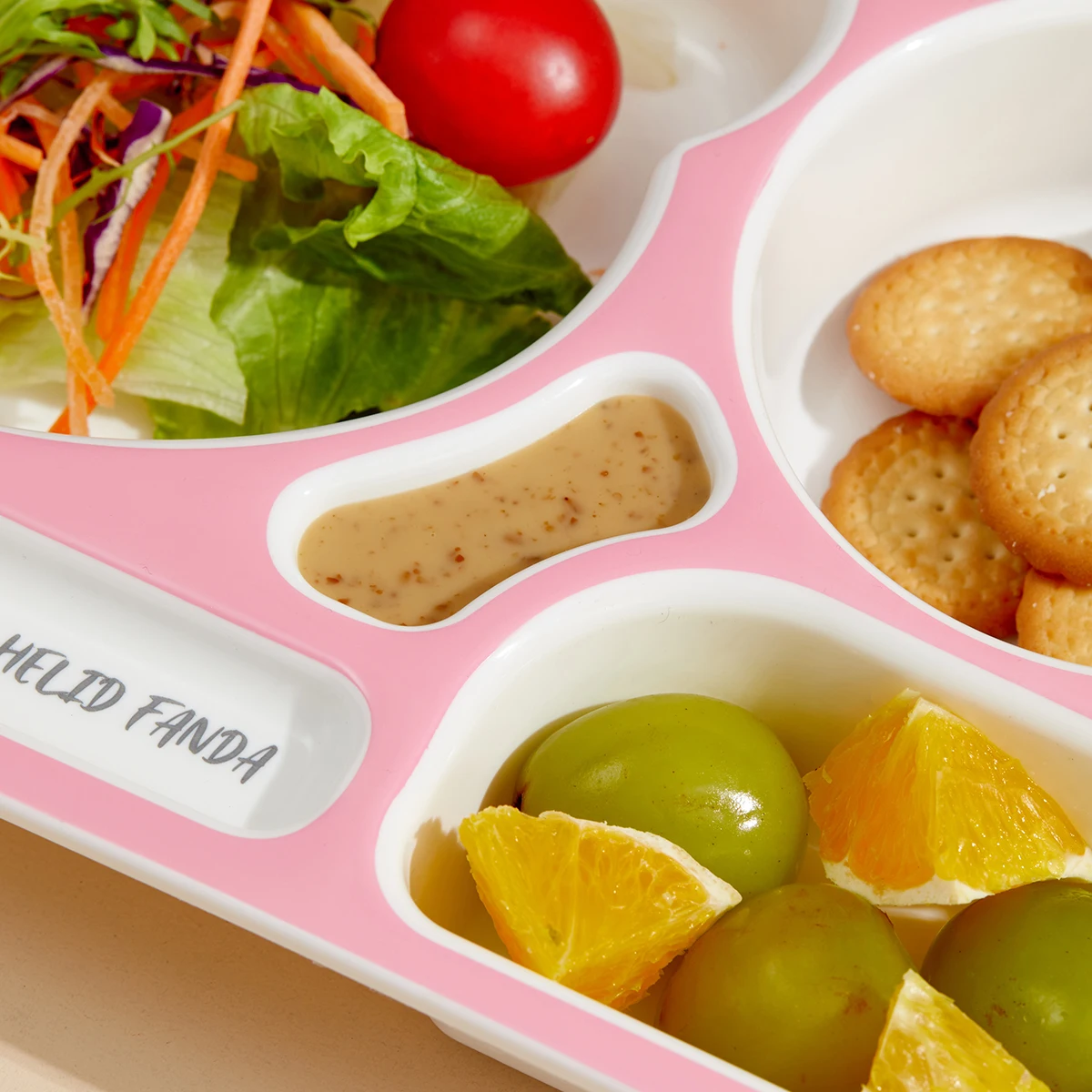 WORTHBUY New Cartoon Plastic Divided Dinning Plate With Soup Bowl Reusable Food Plates For Kids Microwave Safe Food Serving Tray