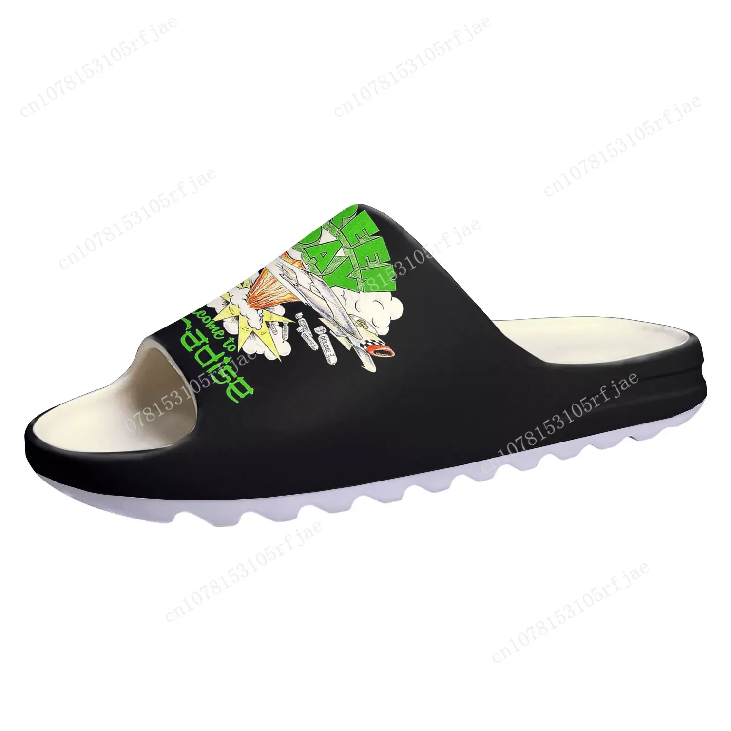Green Day Pop Rock Band Soft Sole Sllipers Home Clogs Step on Water Shoes Mens Womens Teenager Beach Customize on Shit Sandals