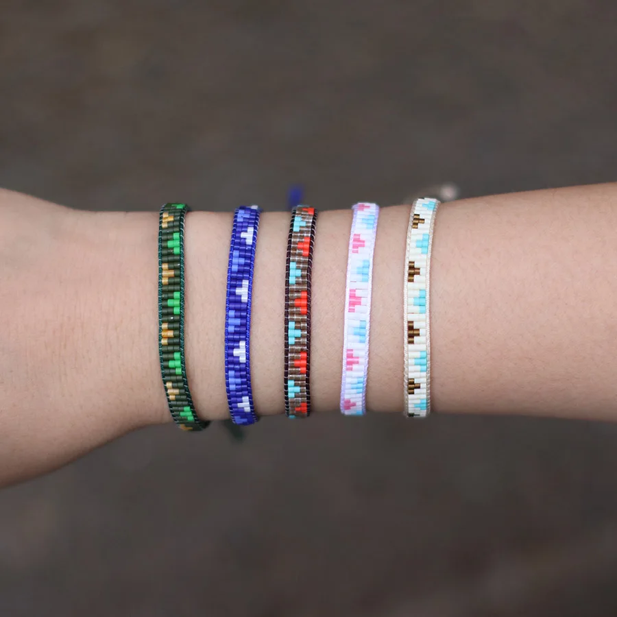 Handmade Seed Beads Adjustable Beach Surfer Bracelet