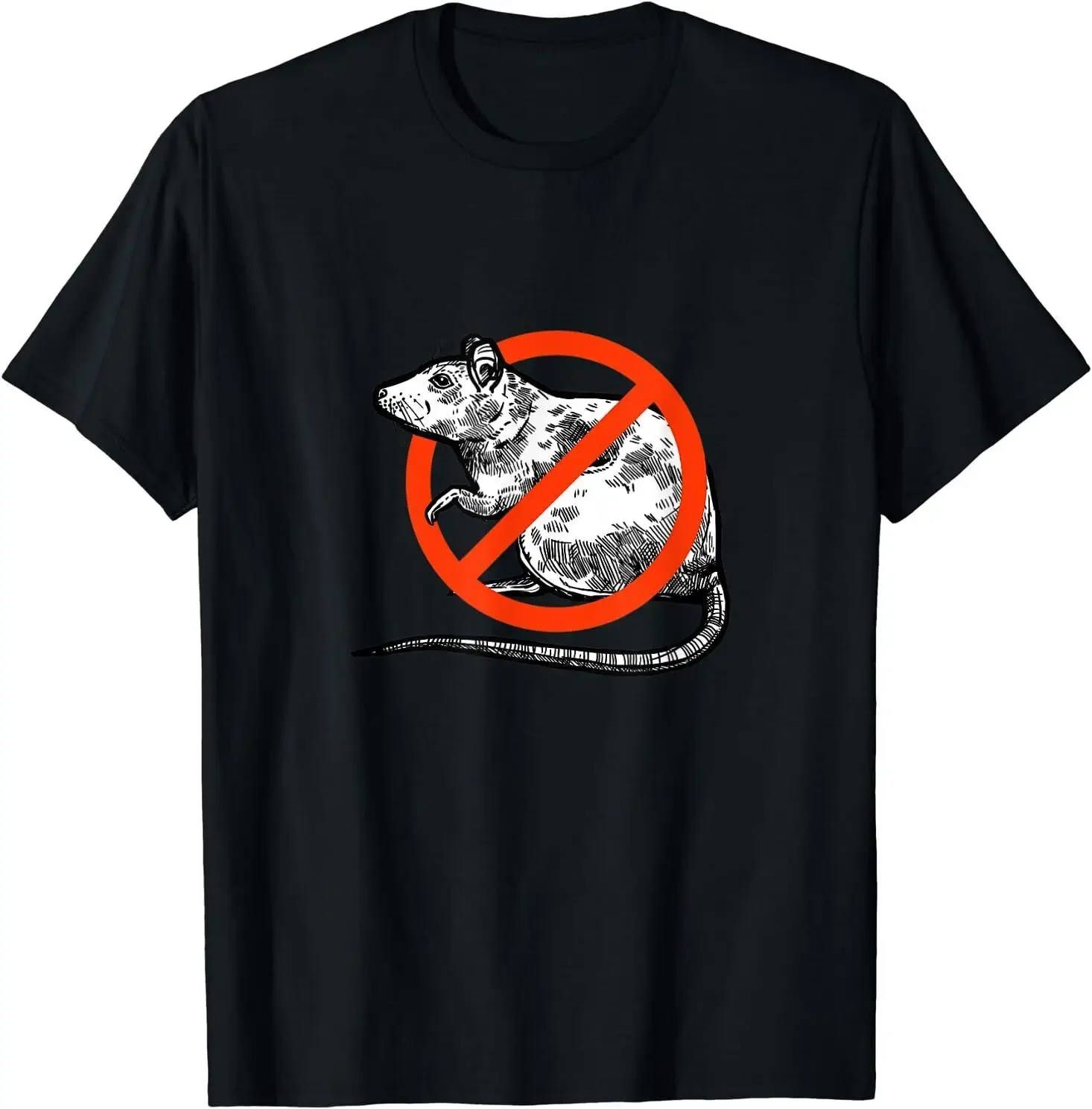 

No Rats sign plague forbidden Animal Funny Meme Art T-Shirt Size S-5XL