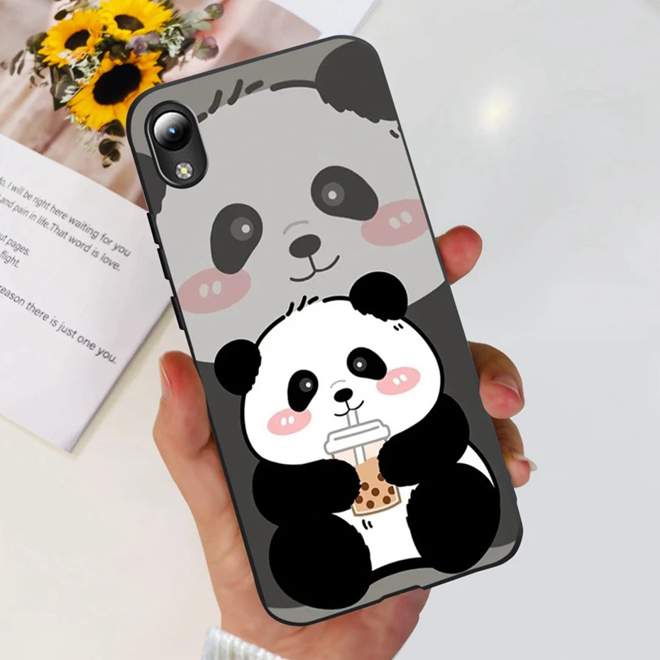 Lovely Printing Black Silicon Soft Back Cover Phone Case
