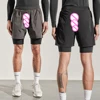 Invisible Open Crotch Outdoor Sex Basketball Shorts Men's Double Layer 2-in-1 Shorts Running Training Stretch Fitness Sweatpants 1
