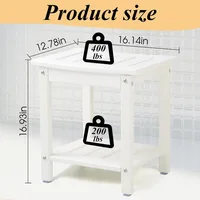Shower Chair, HDPE Shower Bench for Inside Shower to Sit On It, Shower Stool with Storage Shelf 2-Tier Spa Stool for Elderly 2