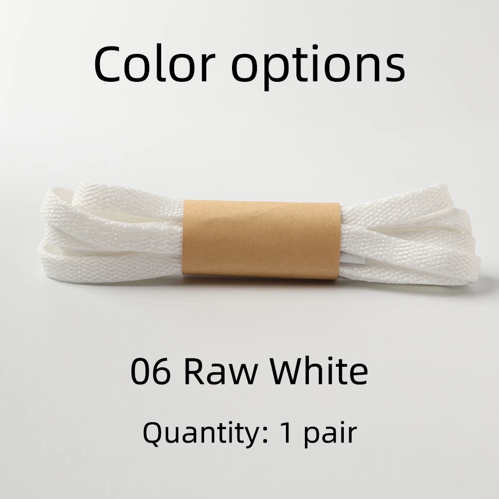 Premium Unisex Flat Canvas Shoelaces in Pure White/Beige Off-White