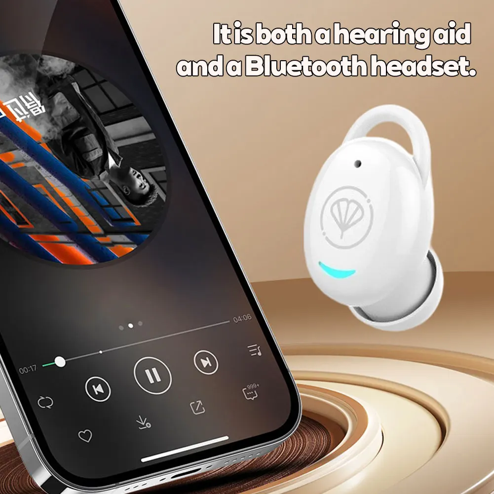 Wireless Bluetooth 5.3 Mini Invisible Hearing Aid Earbuds with Noise Cancelling Features