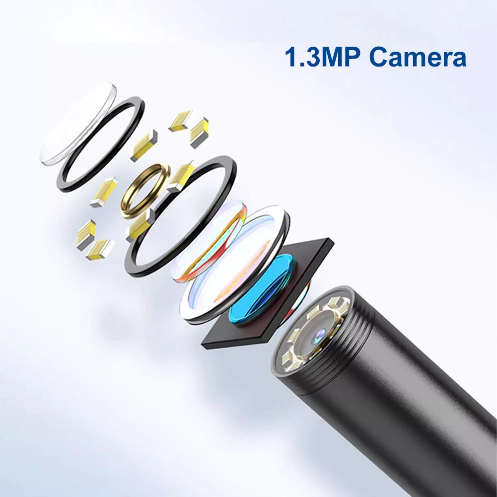 조명이 달린 8LED 1200P 내시경 카메라, 3.5 m, 5 m, 10m 슬림 보어스코프 조광기, C타입 IOS 방수 카메라, 자동차 수리용