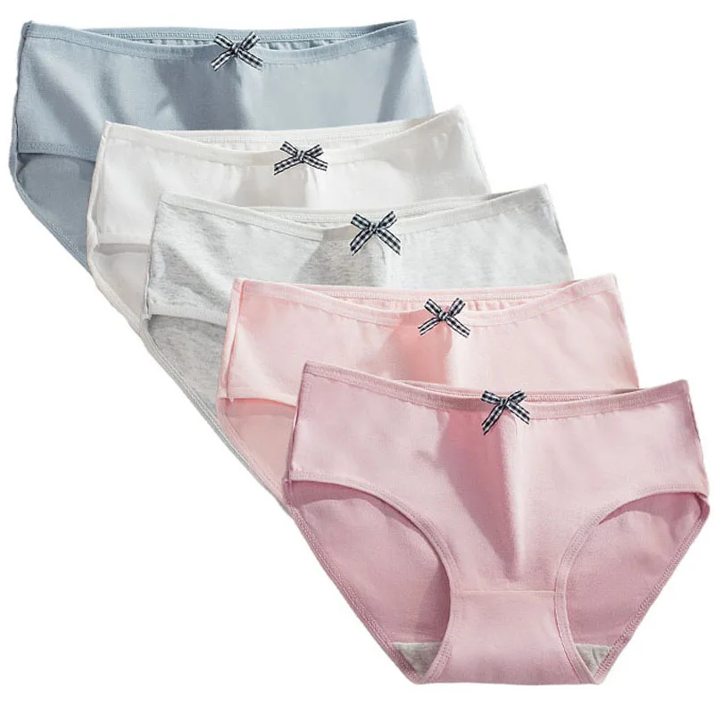 5 Pieces/Lot Cotton Young Girls Underwear Solid Panties For Girls