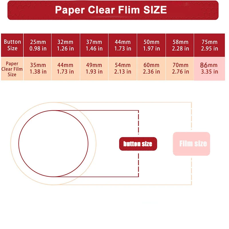 Badge Transparent Film Circle Mylars Clear Protective Film 100PCS for Round Badge Button Maker 25/32/37/44/5056/58/75MM PET badge parts button making supplies
