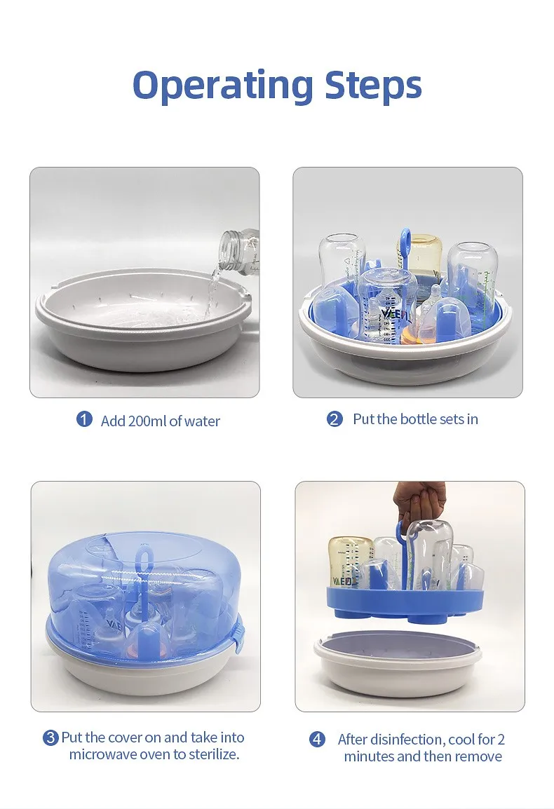 Hot Selling Baby Bottle Microwave Steam Sterilizer Best Baby Gift Product Product Steam Sterilizer